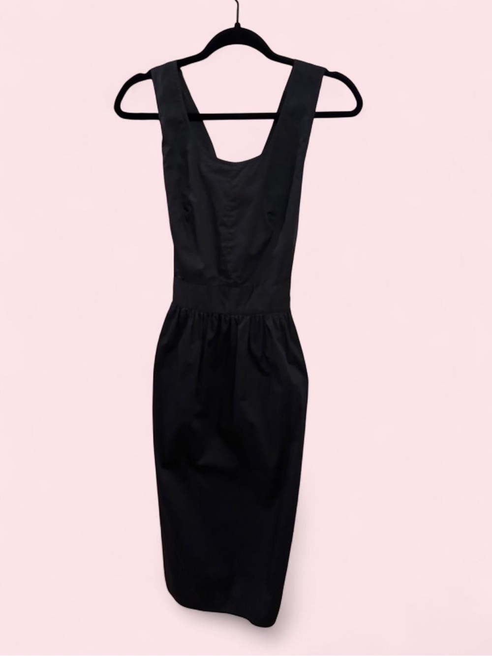 Everlane Black Midi Sheath Dress With Criss Cross Back